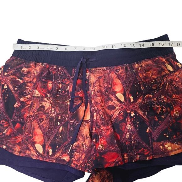 Calia by Carrie Underwood 2 in 1 Lined‎ Run Shorts Sand Mandala Brown Navy Large - Picture 7 of 8